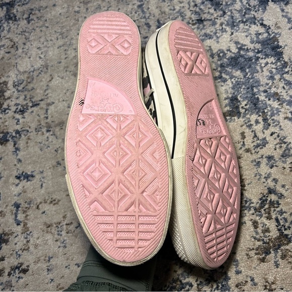 Converse Custom Chuck Taylor All Star Lift Platform By You Pink Cow Sneakers - Picture 10 of 11